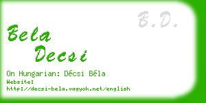 bela decsi business card